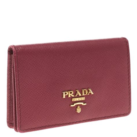 prada card holder red|Prada card case holder.